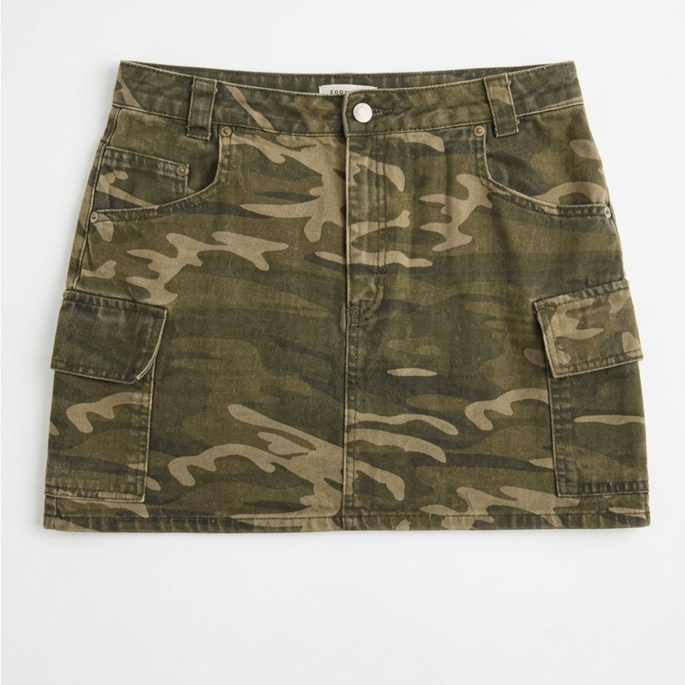 Topshop Green Camouflage Mini Skirt - Picture 3 of 6